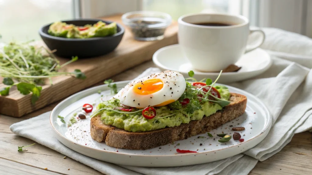 Healthy Avocado Toast with Egg and Microgreens: Easy Breakfast Recipe Packed with Flavor