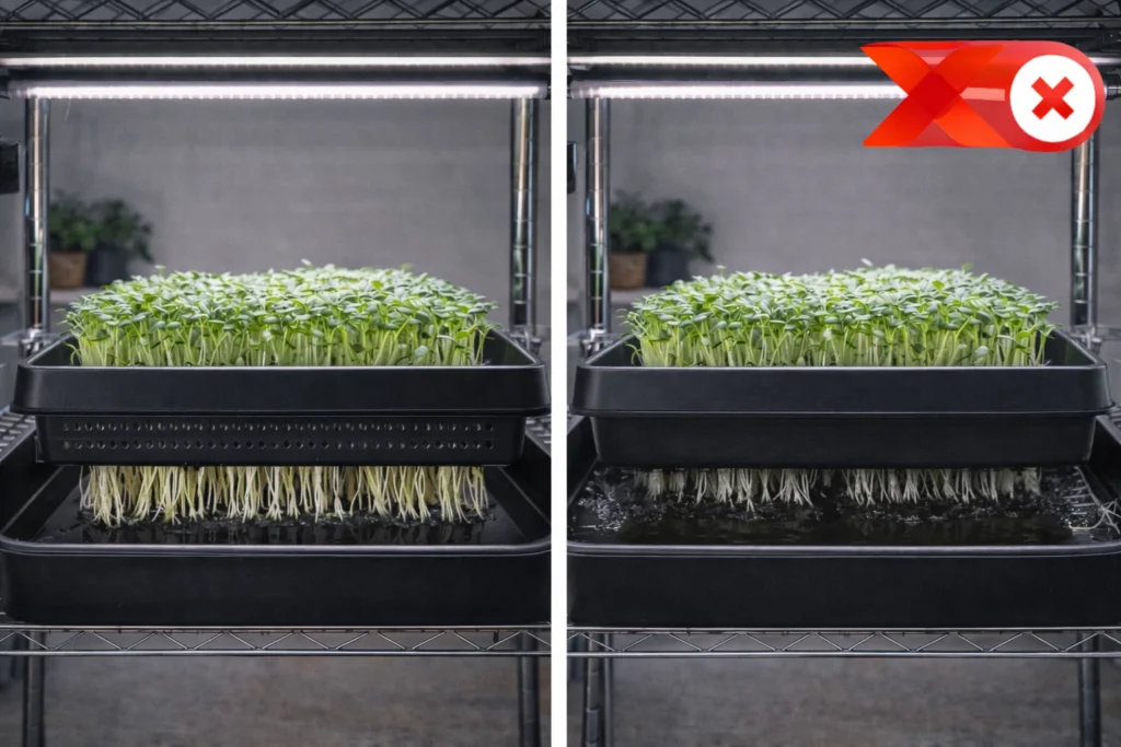 Neglecting Tray Design and Drainage