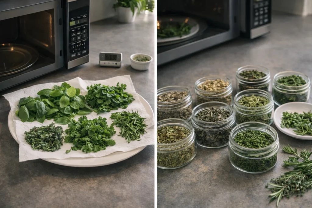 Suitable Herbs for Microwave Dehydration