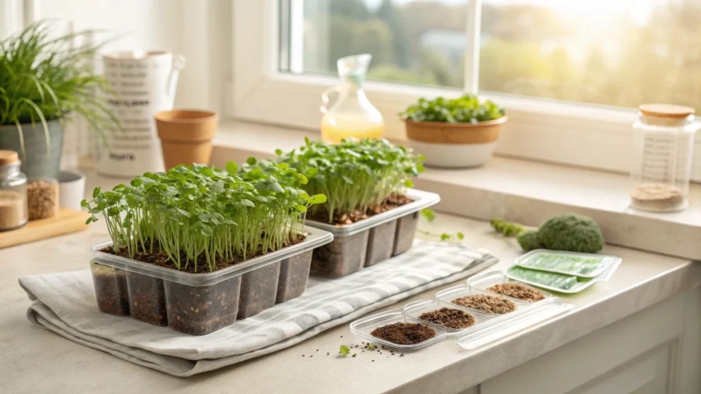 How to Grow Microgreens in Ice Cube Trays Using Natural Light (No Special Equipment Needed)
