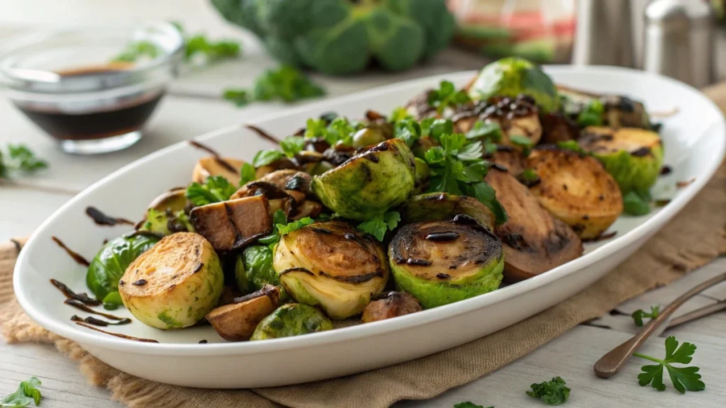 Roasted Brussels Sprouts with Mushrooms: A Perfectly Simple & Delicious Side Dish